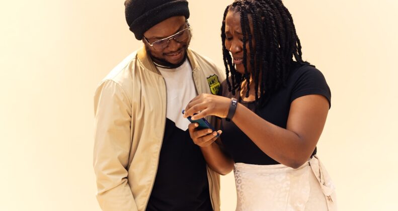 African couple reviewing their finances together