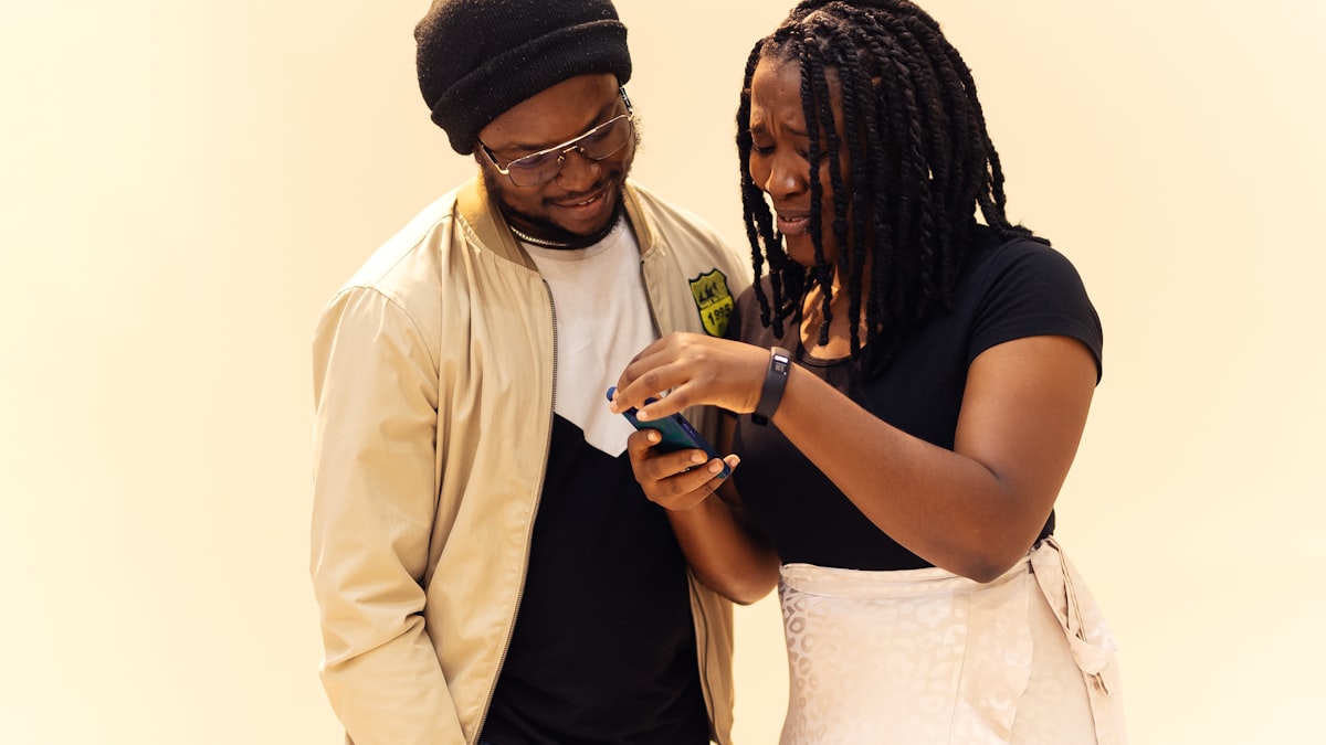 African couple reviewing their finances together